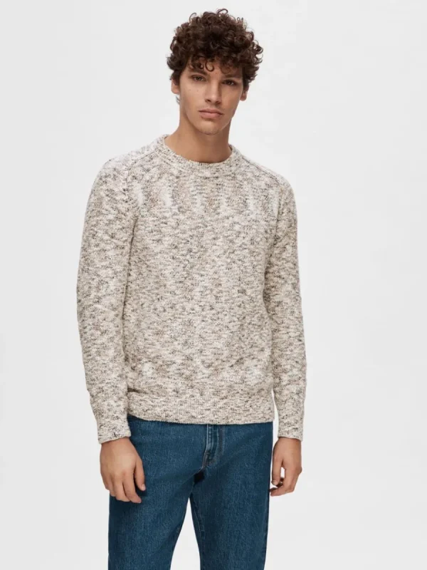 SELECTED LÅNGÄRMAD STICKAD TRÖJA Beige New