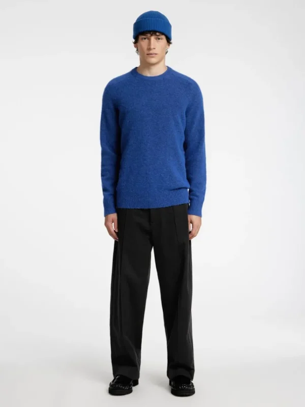 SELECTED LÅNGÄRMAD STICKAD TRÖJA Blue Cheap