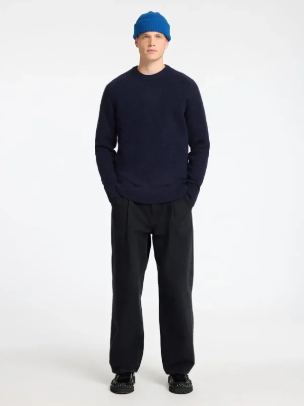 SELECTED LÅNGÄRMAD STICKAD TRÖJA Blue Online