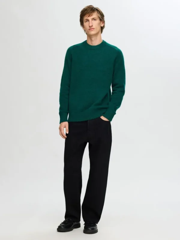 SELECTED LÅNGÄRMAD STICKAD TRÖJA Green Best Sale