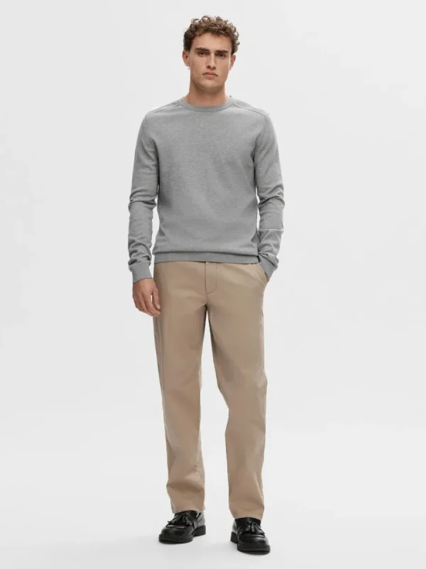 SELECTED LÅNGÄRMAD STICKAD TRÖJA Grey Fashion