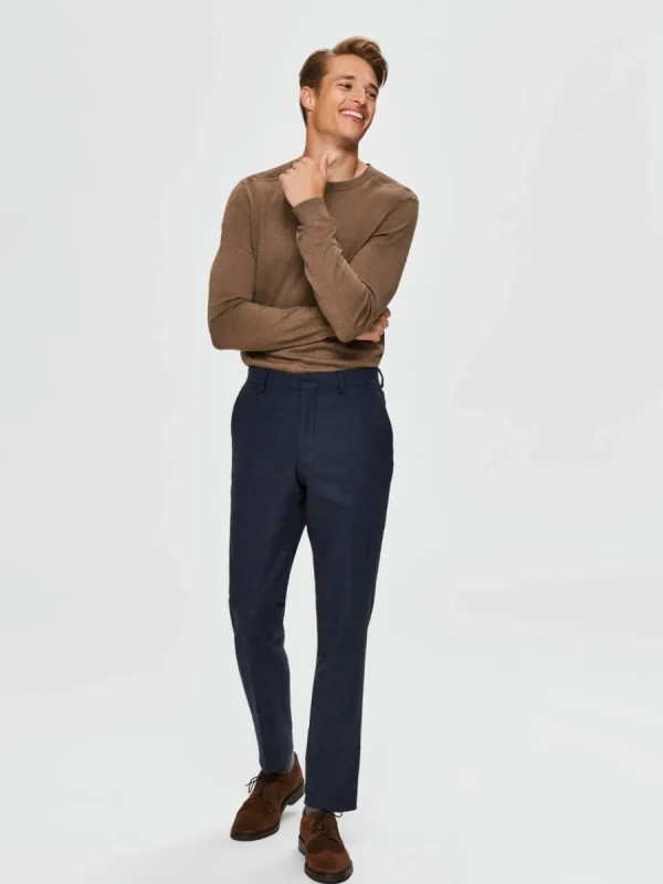 SELECTED LÅNGÄRMAD STICKAD TRÖJA Brown Best Sale