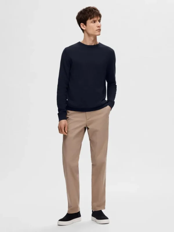 SELECTED LÅNGÄRMAD STICKAD TRÖJA Blue Store