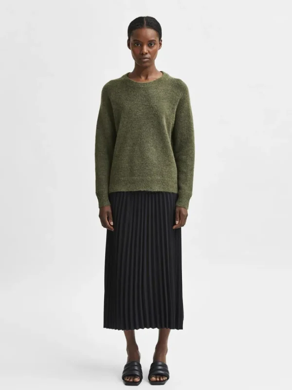 SELECTED LÅNGÄRMAD STICKAD TRÖJA Green New