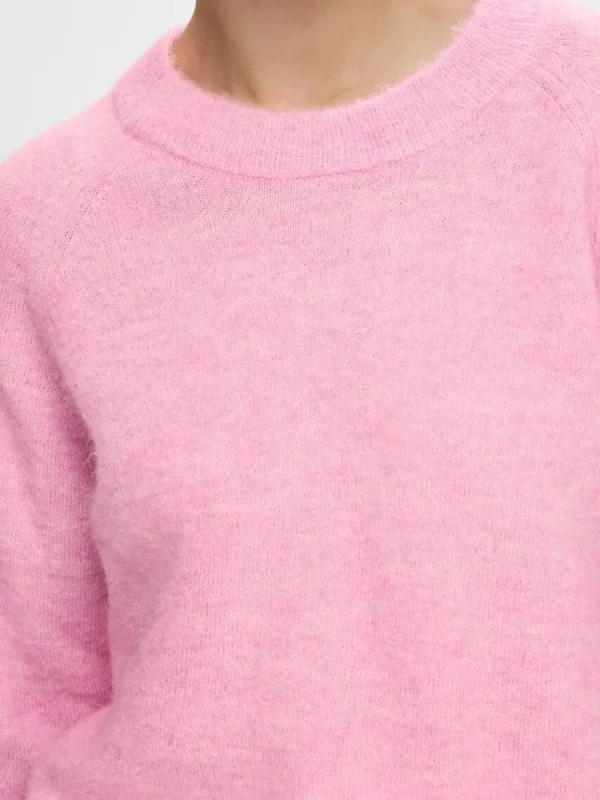 SELECTED LÅNGÄRMAD STICKAD TRÖJA Pink Fashion