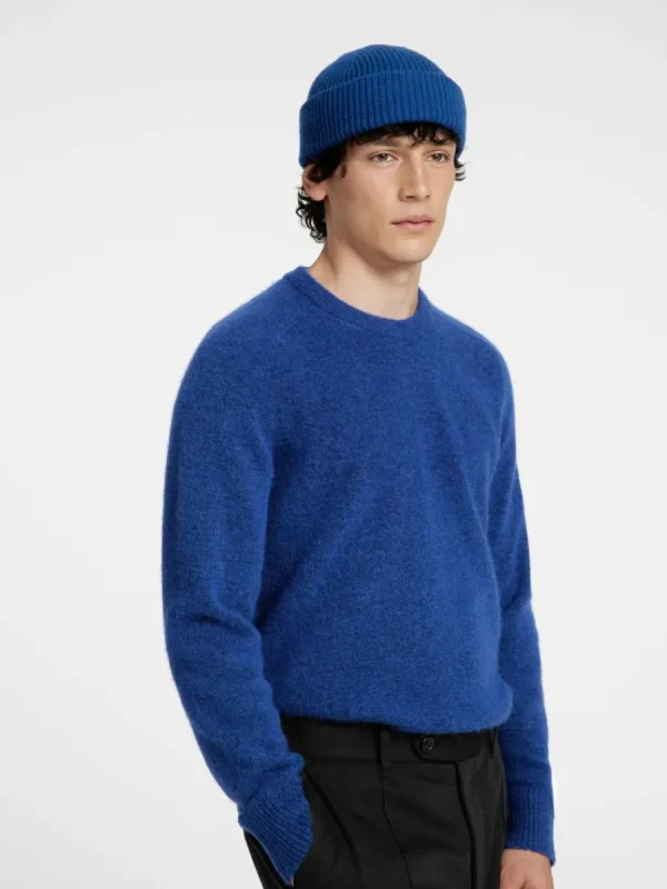SELECTED LÅNGÄRMAD STICKAD TRÖJA Blue Cheap