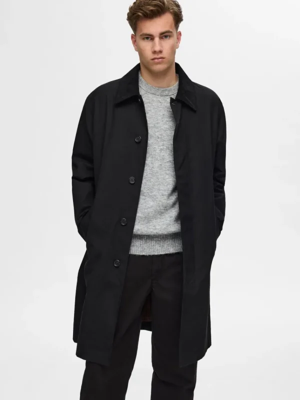 SELECTED LÅNGÄRMAD STICKAD TRÖJA Grey Discount