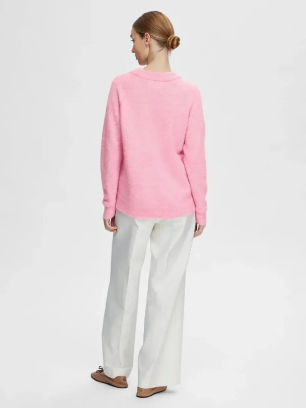 SELECTED LÅNGÄRMAD STICKAD TRÖJA Pink Fashion