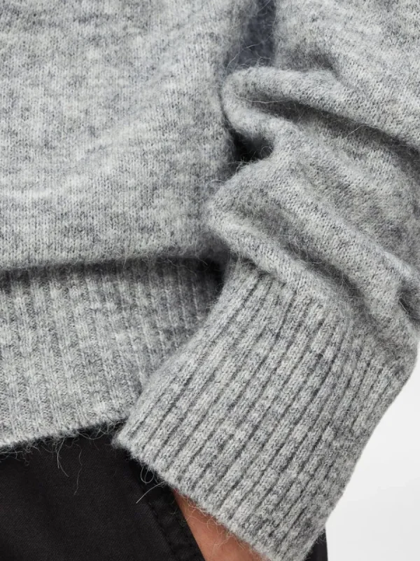 SELECTED LÅNGÄRMAD STICKAD TRÖJA Grey Discount