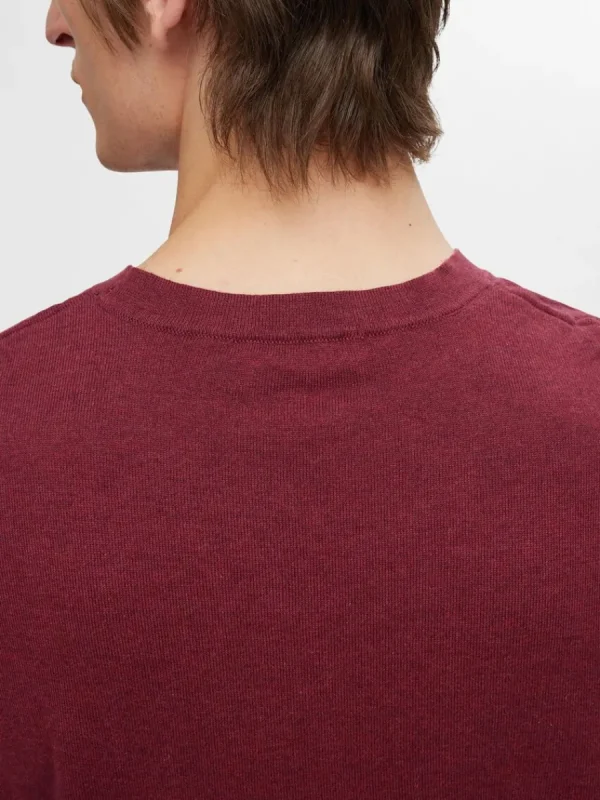 SELECTED LÅNGÄRMAD STICKAD TRÖJA Bordeaux Cheap