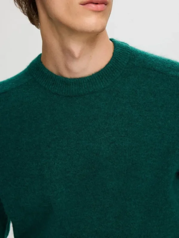 SELECTED LÅNGÄRMAD STICKAD TRÖJA Green Best Sale