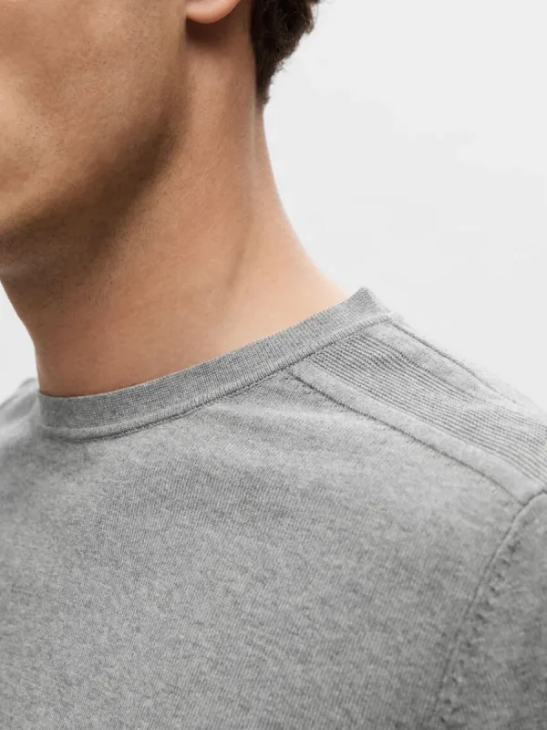 SELECTED LÅNGÄRMAD STICKAD TRÖJA Grey Fashion
