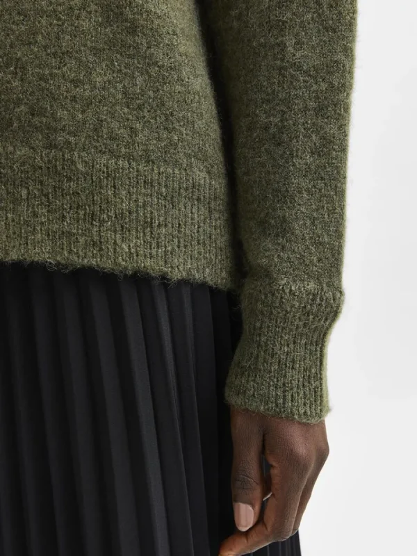 SELECTED LÅNGÄRMAD STICKAD TRÖJA Green New