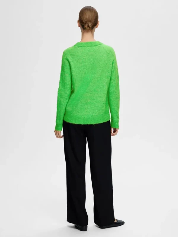 SELECTED LÅNGÄRMAD STICKAD TRÖJA Green Fashion