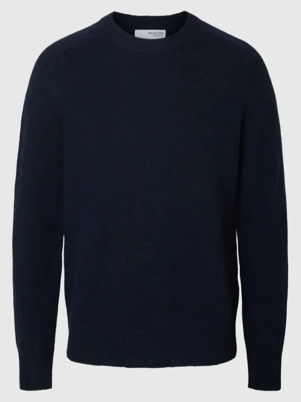 SELECTED LÅNGÄRMAD STICKAD TRÖJA Blue Online