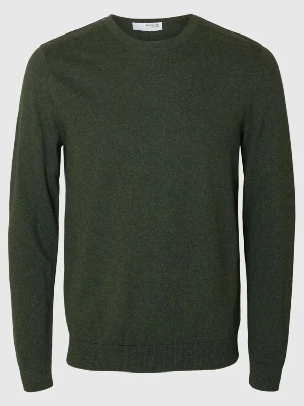 SELECTED LÅNGÄRMAD STICKAD TRÖJA Green Outlet
