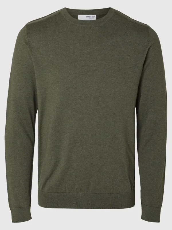 SELECTED LÅNGÄRMAD STICKAD TRÖJA Green Cheap