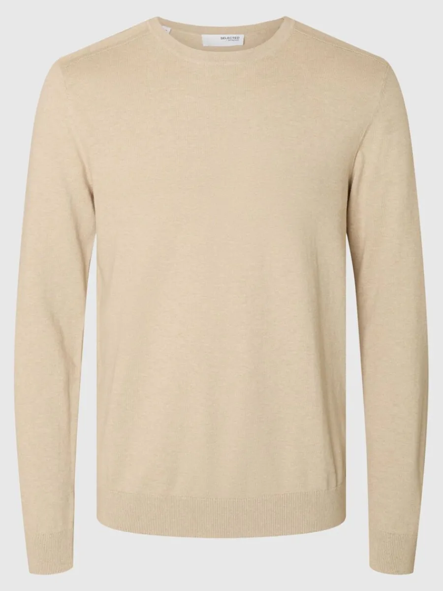 lngrmad_stickad_trja_4-29.webp SELECTED LÅNGÄRMAD STICKAD TRÖJA Beige Shop