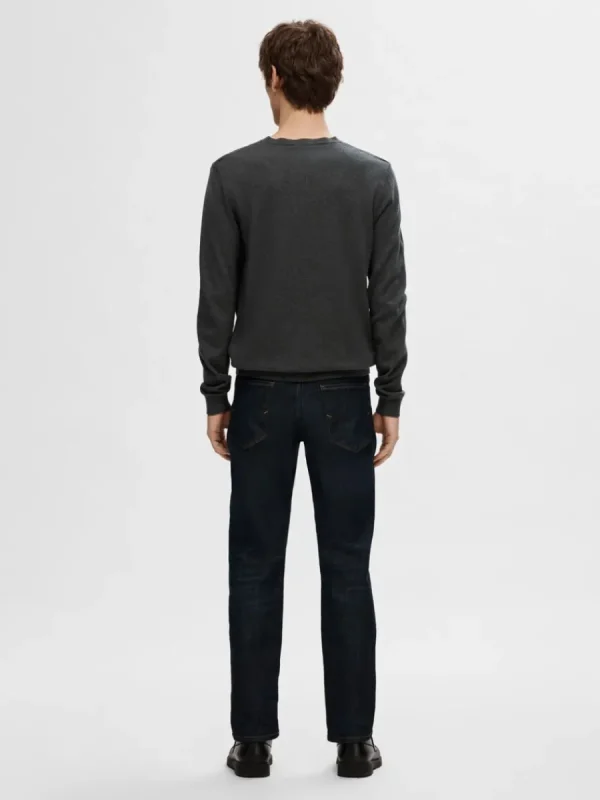 SELECTED LÅNGÄRMAD STICKAD TRÖJA Grey Shop