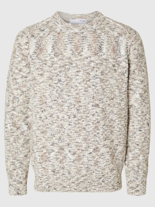 SELECTED LÅNGÄRMAD STICKAD TRÖJA Beige New