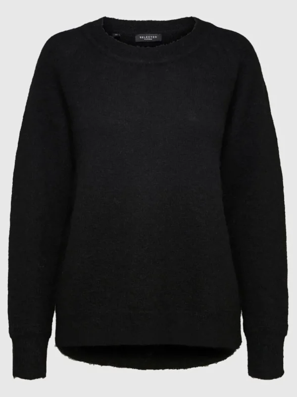 SELECTED LÅNGÄRMAD STICKAD TRÖJA Black New