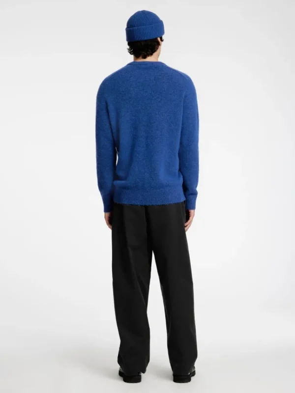 SELECTED LÅNGÄRMAD STICKAD TRÖJA Blue Cheap