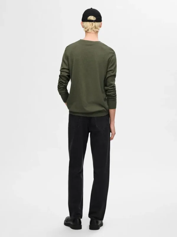SELECTED LÅNGÄRMAD STICKAD TRÖJA Green Cheap
