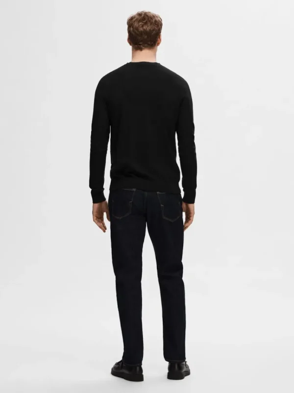 SELECTED LÅNGÄRMAD STICKAD TRÖJA Black Cheap