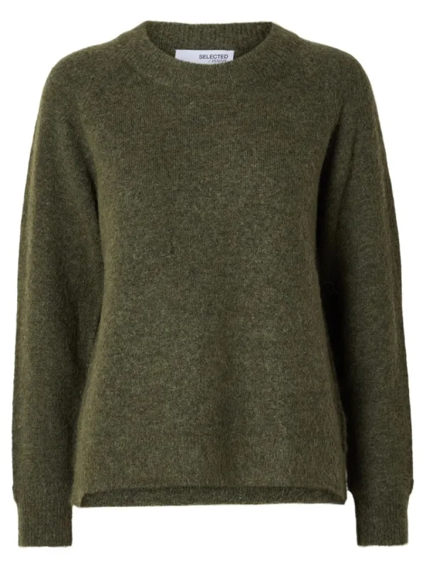 SELECTED LÅNGÄRMAD STICKAD TRÖJA Green New