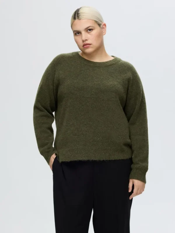 SELECTED LÅNGÄRMAD STICKAD TRÖJA Green New