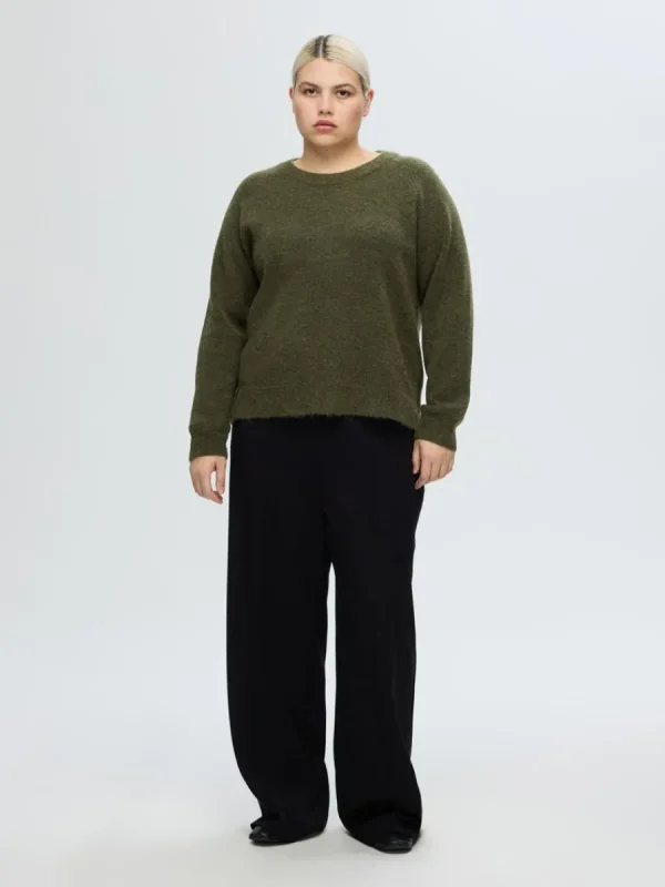 SELECTED LÅNGÄRMAD STICKAD TRÖJA Green New