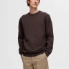 SELECTED LÅNGÄRMAD SWEATSHIRT Brown Cheap
