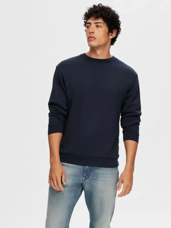 SELECTED LÅNGÄRMAD SWEATSHIRT Blue Fashion
