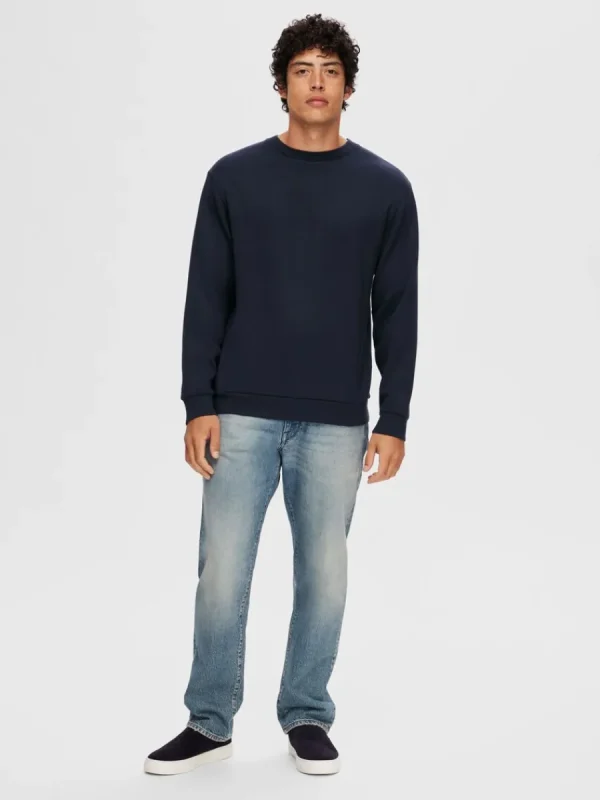 SELECTED LÅNGÄRMAD SWEATSHIRT Blue Fashion