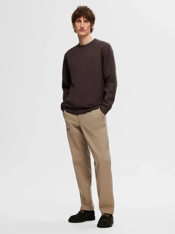 SELECTED LÅNGÄRMAD SWEATSHIRT Brown Cheap