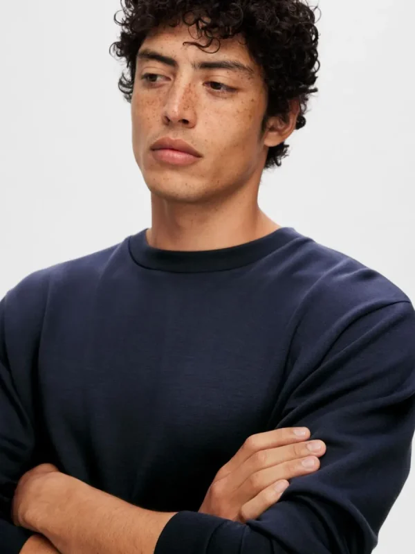 SELECTED LÅNGÄRMAD SWEATSHIRT Blue Fashion