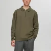 SELECTED LÅNGÄRMAD SWEATSHIRT MED DRAGKEDJA Green New