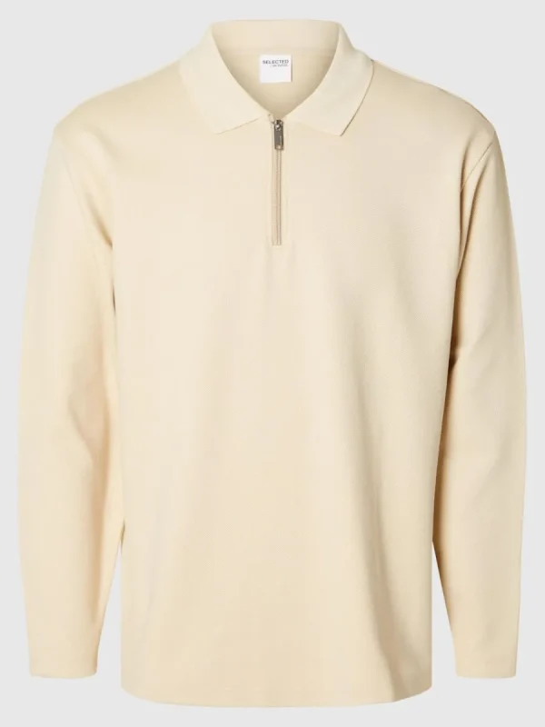 SELECTED LÅNGÄRMAD SWEATSHIRT MED DRAGKEDJA Beige Clearance