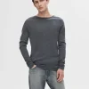 SELECTED LÅNGÄRMAD TRÖJA Grey Hot