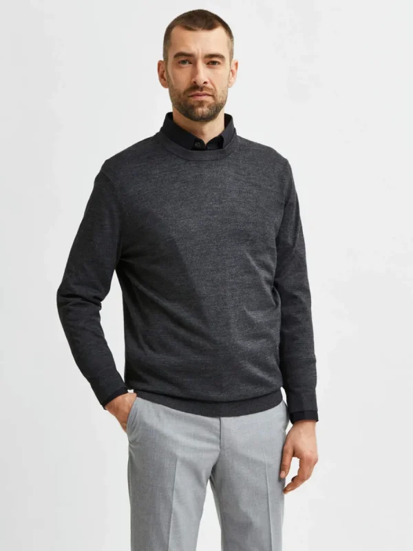 SELECTED LÅNGÄRMAD TRÖJA Grey Outlet