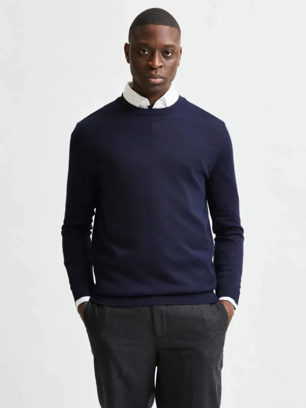 SELECTED LÅNGÄRMAD TRÖJA Blue New