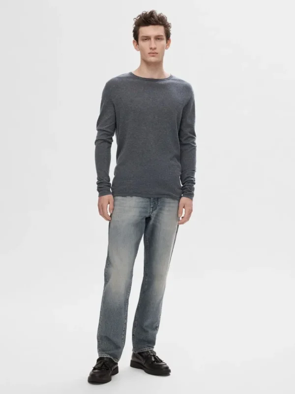 SELECTED LÅNGÄRMAD TRÖJA Grey Hot