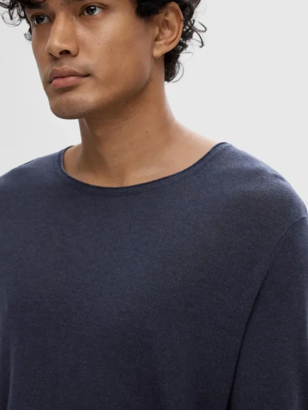 SELECTED LÅNGÄRMAD TRÖJA Blue Discount