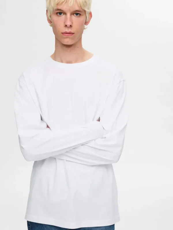 SELECTED LÅNGÄRMAD T-SHIRT White Online