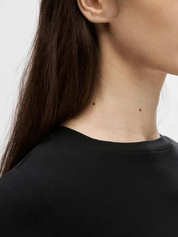 SELECTED LÅNGÄRMAD T-SHIRT Black Hot