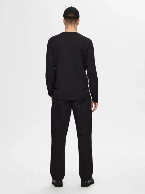 SELECTED LÅNGÄRMAD T-SHIRT Black Hot