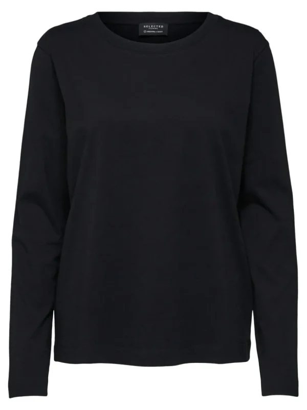 SELECTED LÅNGÄRMAD T-SHIRT Black Sale