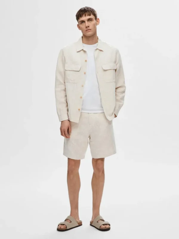 SELECTED LÅNGÄRMAD ÖVERSKJORTA Beige Hot