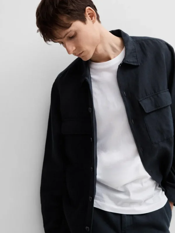 SELECTED LÅNGÄRMAD ÖVERSKJORTA Blue Store