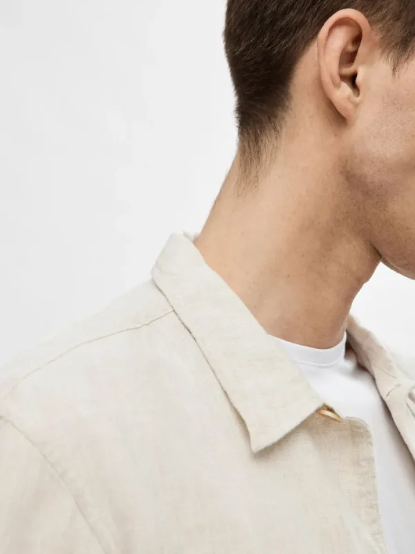 SELECTED LÅNGÄRMAD ÖVERSKJORTA Beige Hot